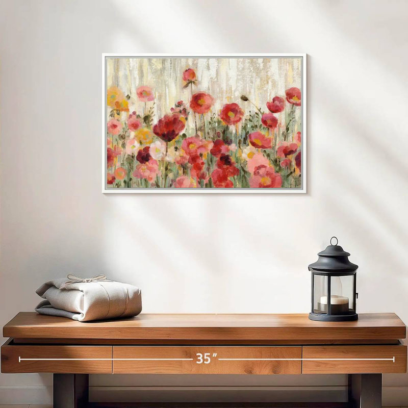 Fleurs saupoudrées, Cadre flottant blanc, 19 po x 13 po