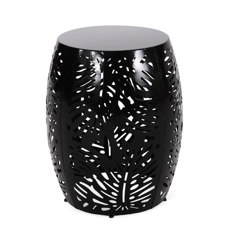 Contemporary Metal End Table - Black, Iron Frame, 16.06"w X 16.06"d 20.55"h, No Assembly With Cut 16.5"w 16.5"d 20.5"h, Required
