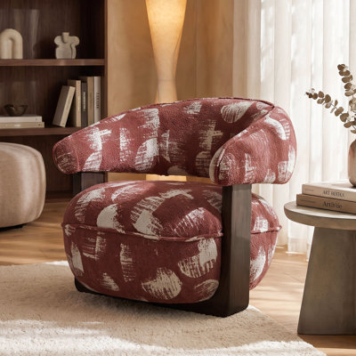Fauteuil d'appoint bas rembourré Wincie avec dossier enveloppant