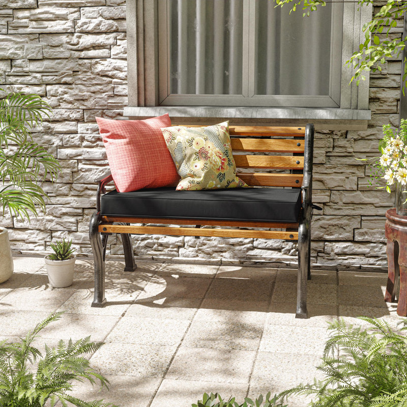 Coussin de banc d'extérieur 36 po x 18 po x 3 po Coussins de siège intérieur et extérieur, L 36 po x P 18 po, Noir