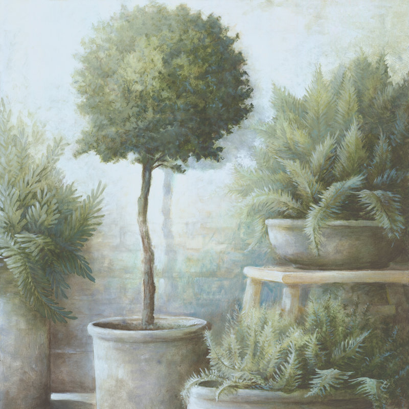 Potted Greenery - Wrapped Canvas Painting, 30cm H x 30cm W x 3.8cm D