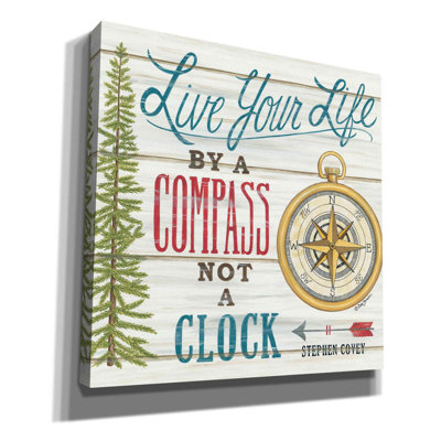 «Compass Not a Horloge» par Deb Strain, art mural sur toile