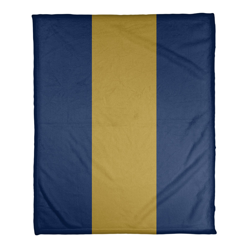 Quilted Throw Blanket, 52.5" W x 62.5" L, Navy Blue/Gold