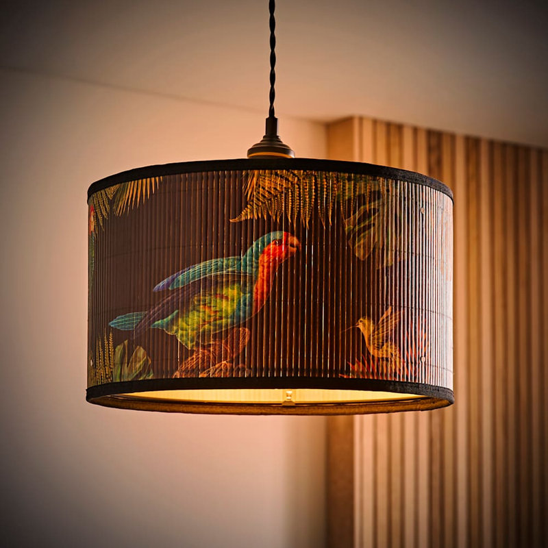 Anif Bamboo Drum Lamp Shade ( Slip-On ), 20cm H x 35cm W x 35cm D