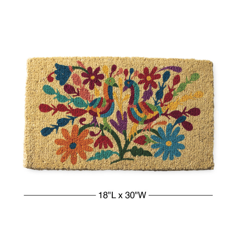 Otomi Mexican Peacock Coir Doormat
