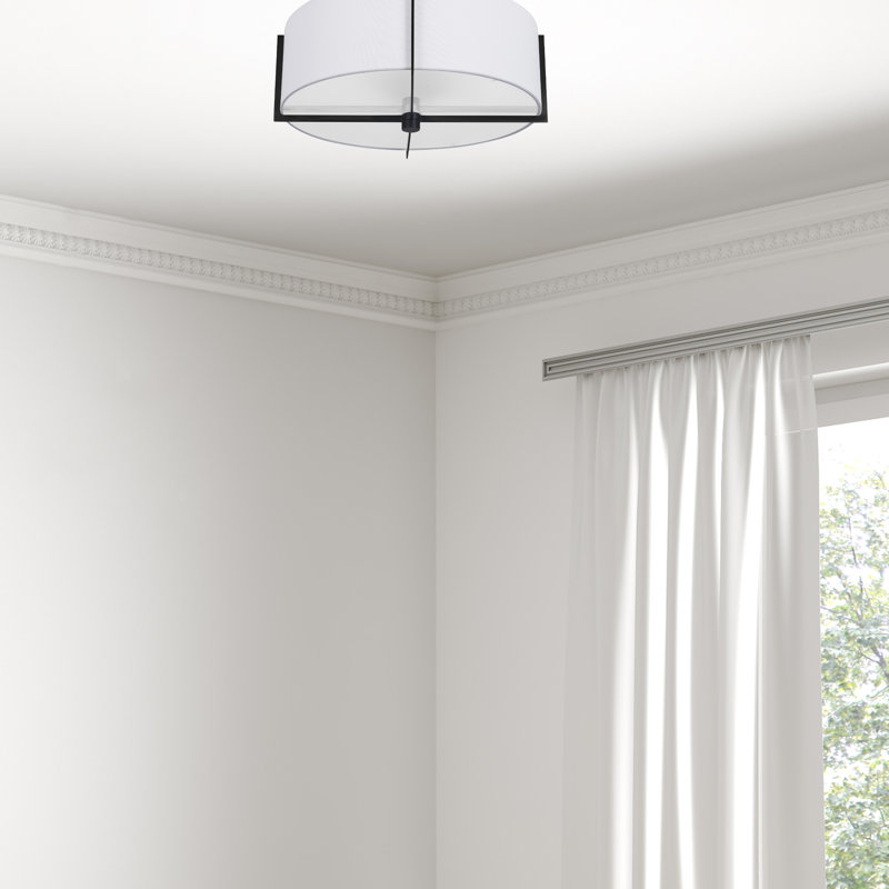 Cadwell 3 Light Semi-Flush Mount, White, Matte Black