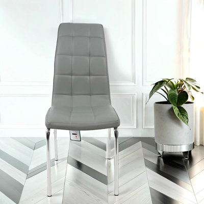 Eterno Luxurious Dining Chair With Silver Legs
