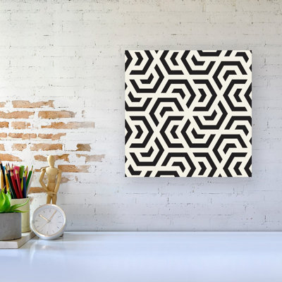 Hexagonal Geometric Pattern - Wrapped Canvas Print