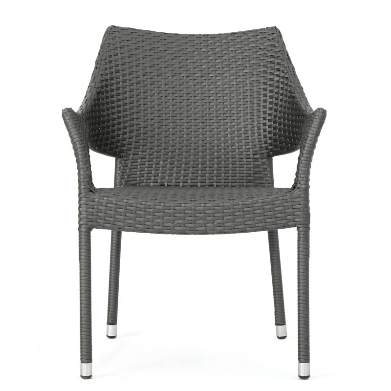 Licet Outdoor Stacking Dining Armchairs, Grey