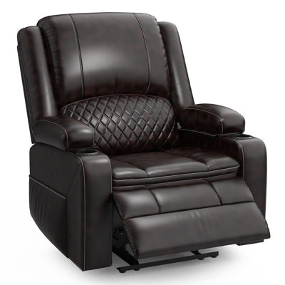 Single Recliner Sofa for RV & Home, 3-Position Recliner with Arm Storage and Side Pocket