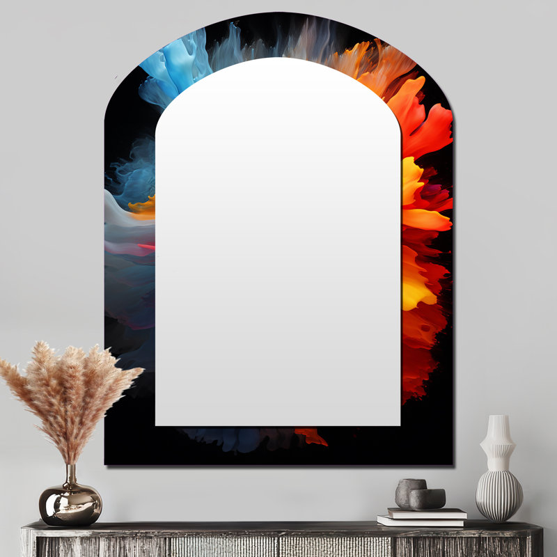 Rainbow Shades Of Colorlessness - Landscapes Arch Decorative Mirror On Metal, 43" x 33"