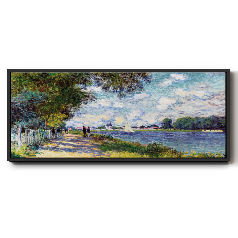 La seine à Argenteuil, 1875 - reproduction sur toile flottante, Noir, H 8 po x l 20 po x P 1,5 po