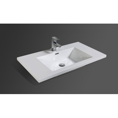 35.2'' Plastic Single Bathroom Vanity Top with Sink