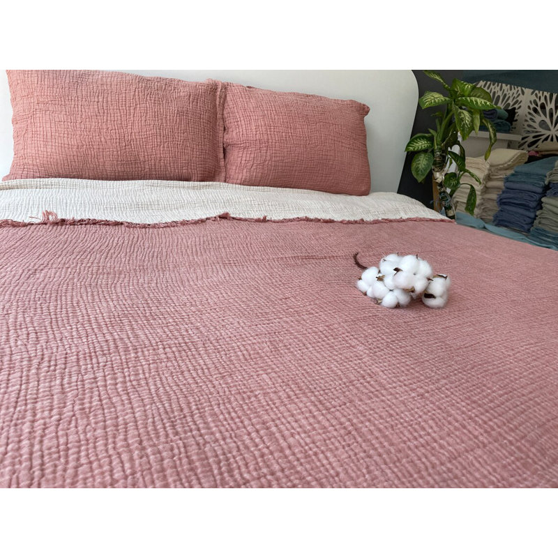 Muslin Coverlet, Twin Coverlet / Bedspread, Brick