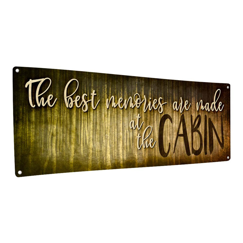 «Memories At The Cabin Metal» sur métal, H 4,25 po x l 11,5 po