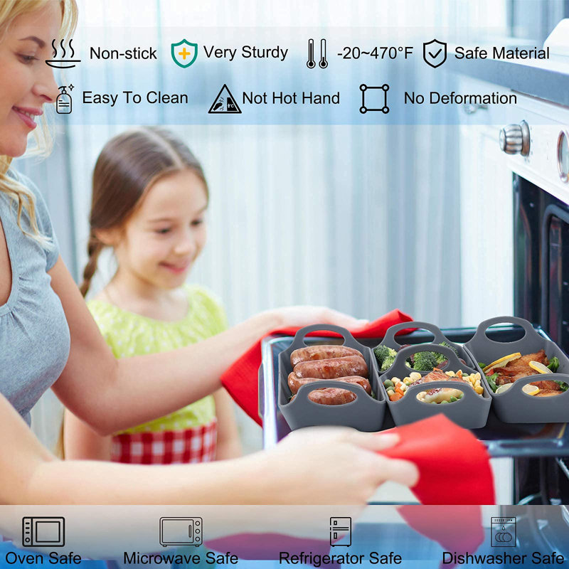 Silicone Nonstick Baking Sheet Pan Dividers with Heatproof Handles
