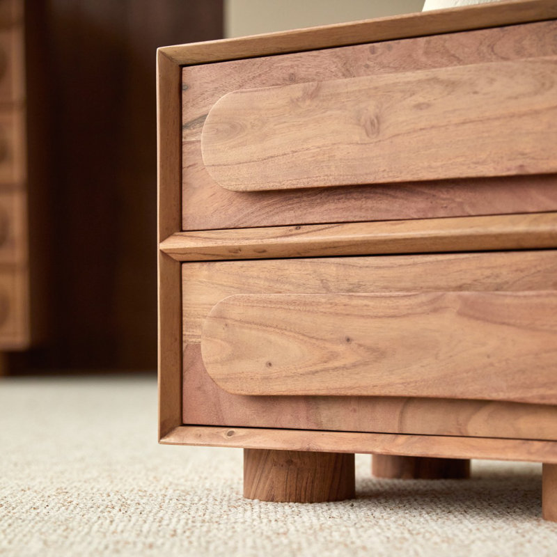 Olga 46cm W Solid Wood Bedside Table