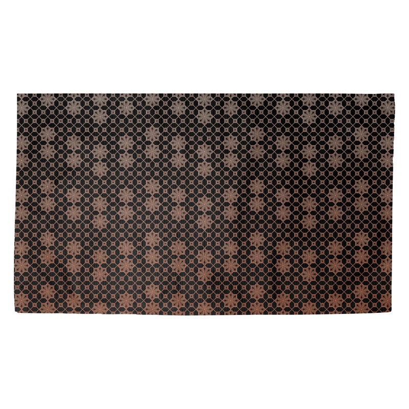 Tapis en treillis orange/noir Avicia, Rectangle 2 pi 2 po x 3 pi 4 po