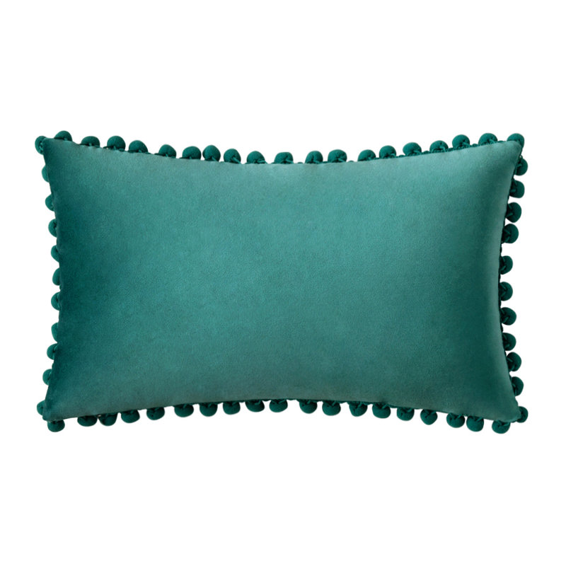 Housse de coussin en velours, Sarcelle, Housse de coussin seulement - sans coussin, Rectangle 14 po x 20 po