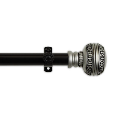 Rohnert Park Steel Rod/Resin Finials Adjustable 0.81'' Single Curtain Rod