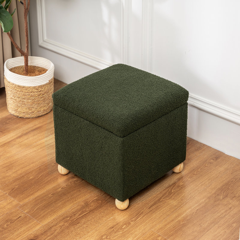 Repose-pieds carré 17 po avec rangement, Vert foncé
