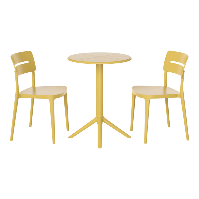 Ensemble repas extérieur 2 personnes, Jaune