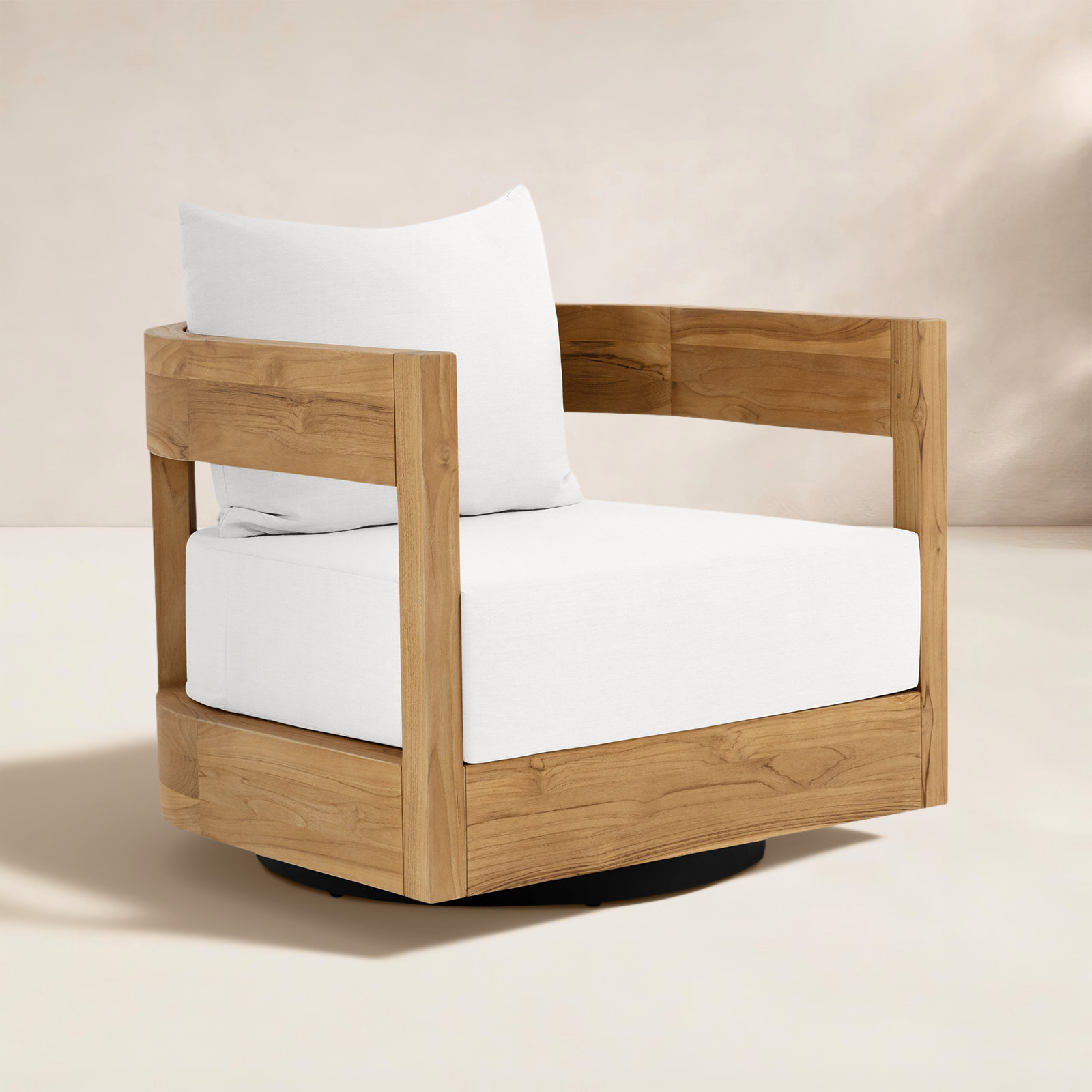 Everlee Sunbrella® Swivel Patio Lounge Chair, White