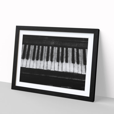 Broken Piano Keys Painting - Single Picture Frame Print on MDF