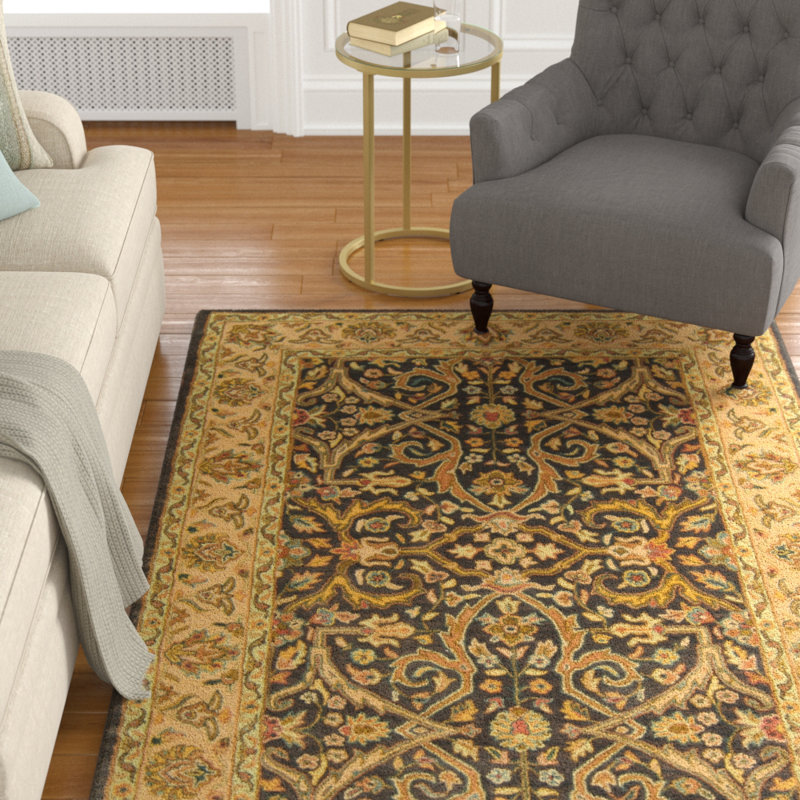 Tapis oriental en laine touffeté à la main Balthrop, Rectangle 9 pi 6 po x 13 pi 6 po