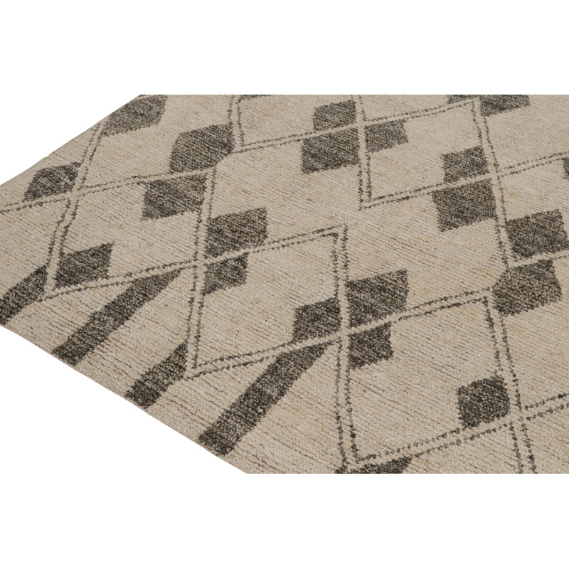 Moroccan Hand Knotted Area Rug, Rectangle 10' x 14'