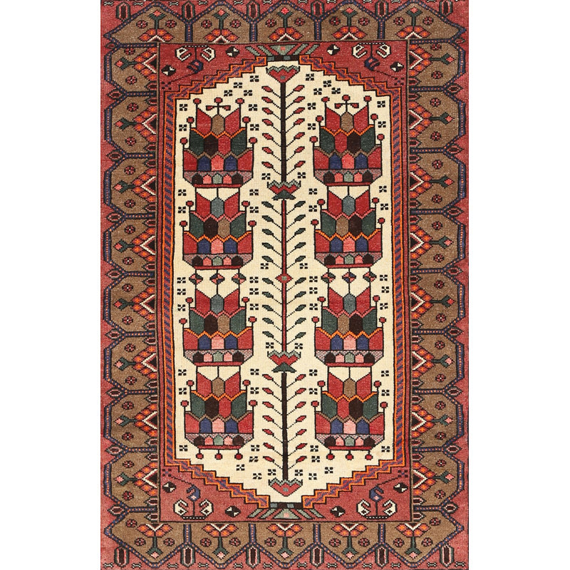 Tapis brun Southwestern, Rectangle 5 pi x 7 pi