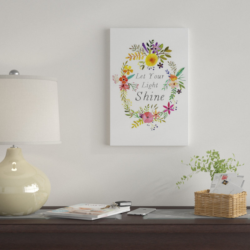 «Let Your Light Shine» par Mia Charro - impression, H 26 po x l 18 po x P 1,5 po, Toile tendue, Pas de tapis