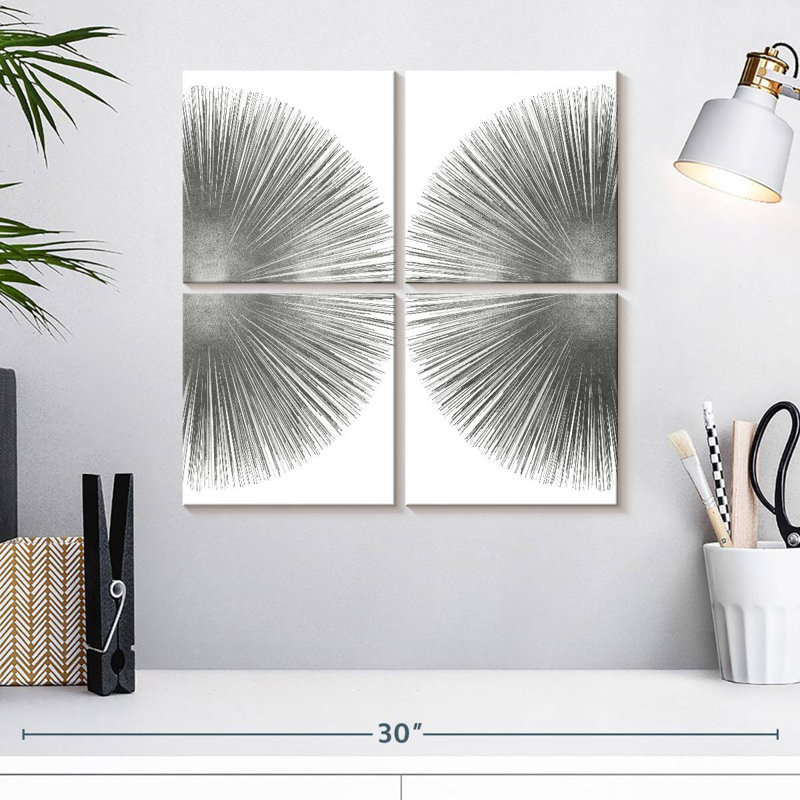Silver Sunburst II, H 18 po x l 18 po