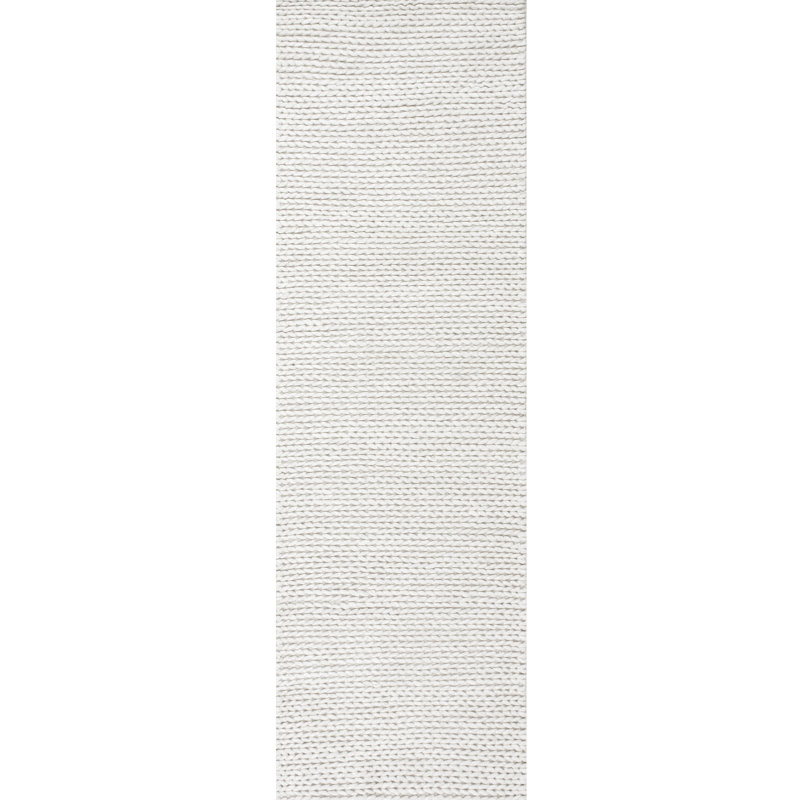 Dunanney Hand Braided Ivory Area Rug, Runner 2' 8" x 12'