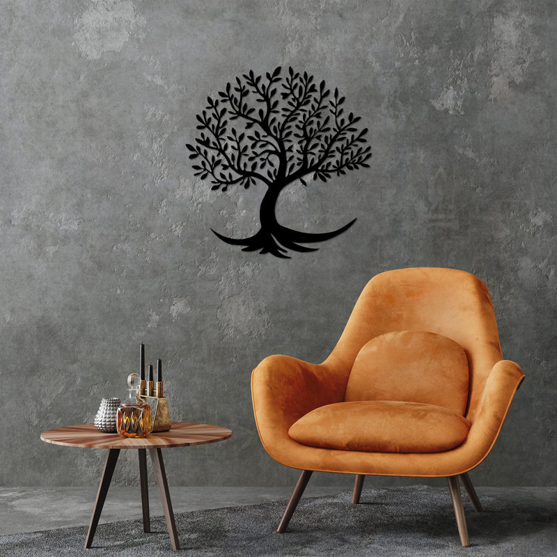 Decorative Metal Wall Accessory, Black, 26.8 x 27.6 inches | 100% Metal Construction, Thickness: 0.06 inches | Lightweight at 1.0 lbs, Easy to Hang with Built-in Wall Mount | Perfect for Home Decor & Modern Aesthetics
