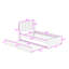 Lit plateforme tapissier Teddy avec lit gigogne simple et lumières DEL-376367945-376367946