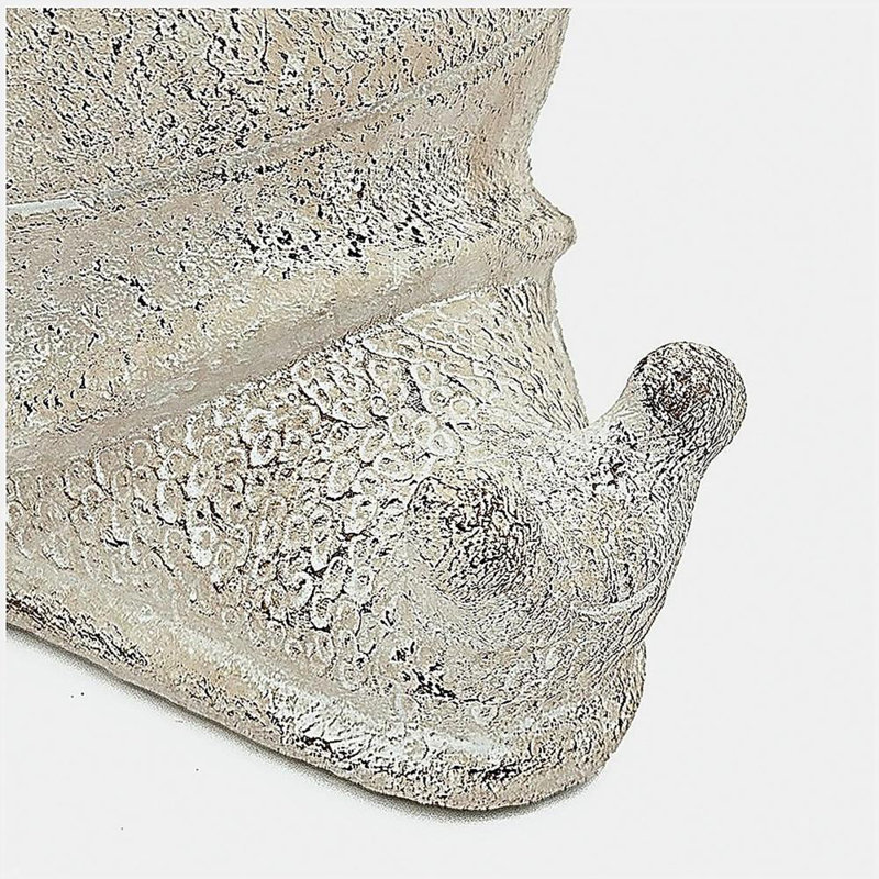 8.3x7x4.7" Decorative Sand and Cement Snail Planter with Textured Beige Finish