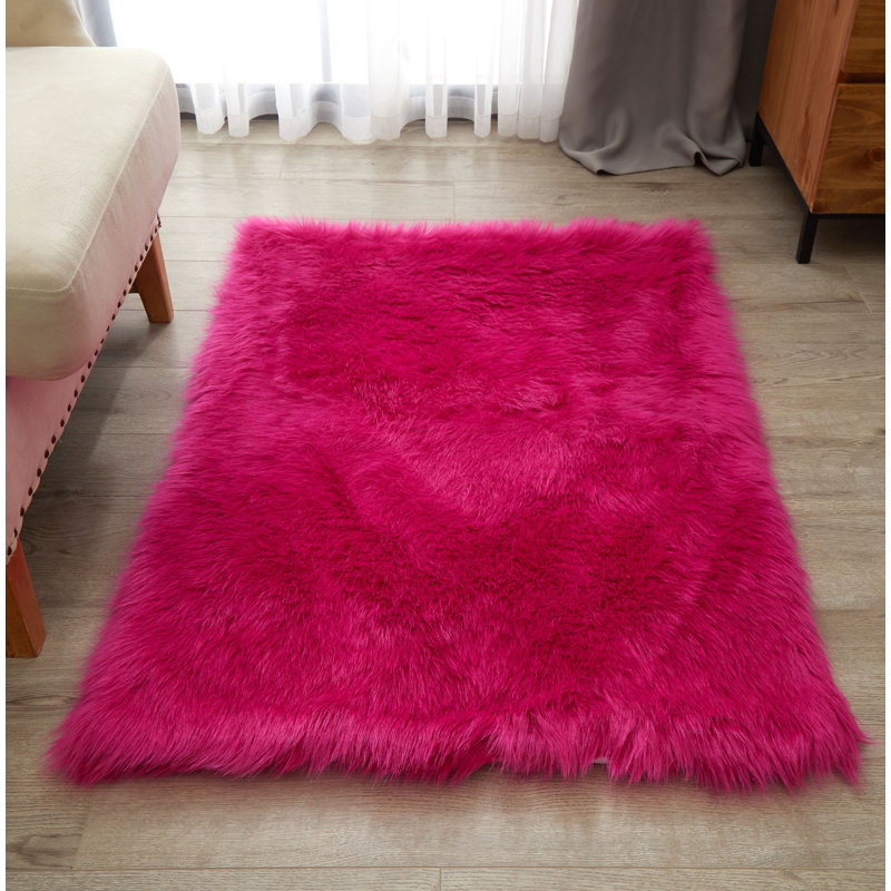 Enrica Soft Fluffy Pink Area Rug