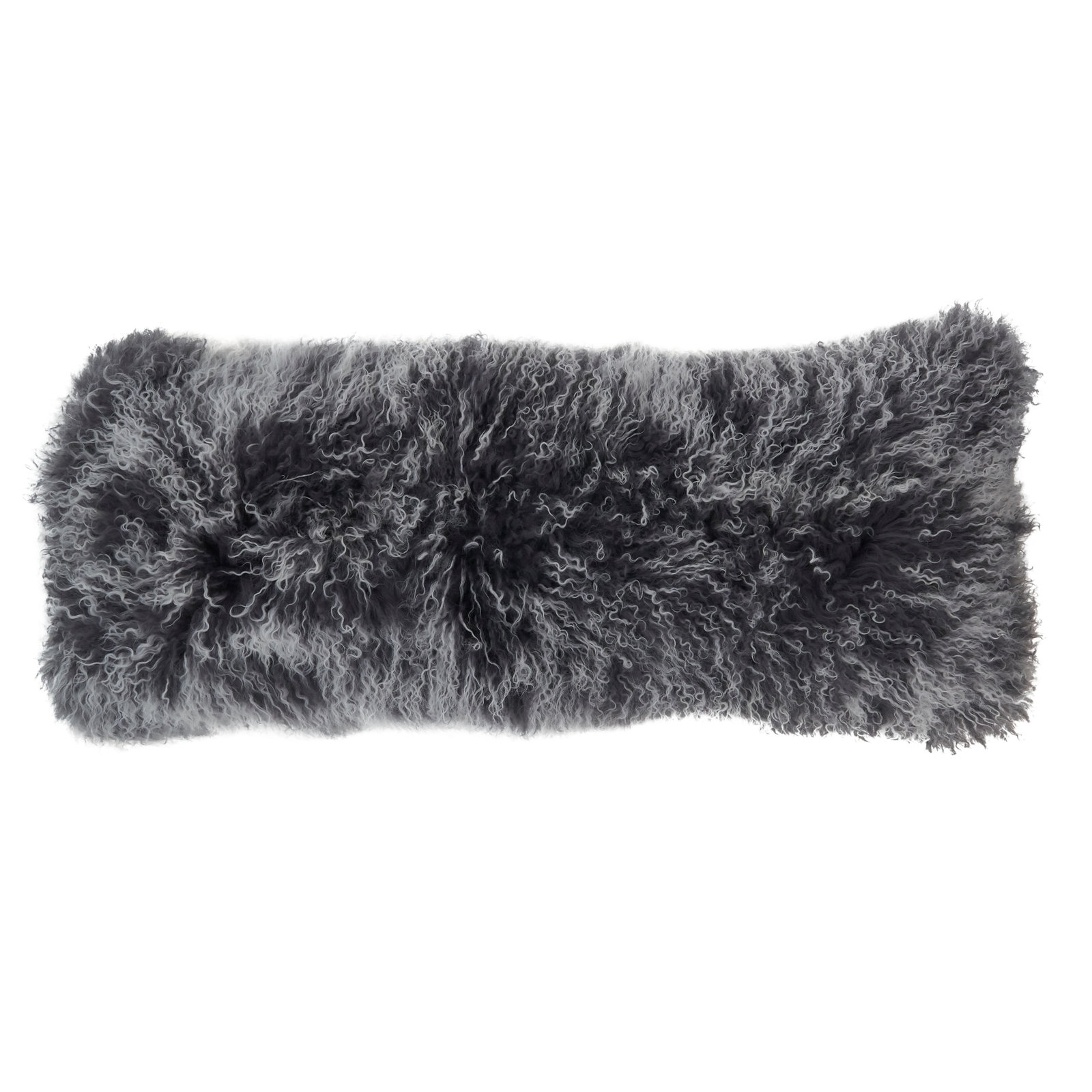 Iyana Wool Lumbar Throw Pillow, Charcoal, 14"H x 36"W