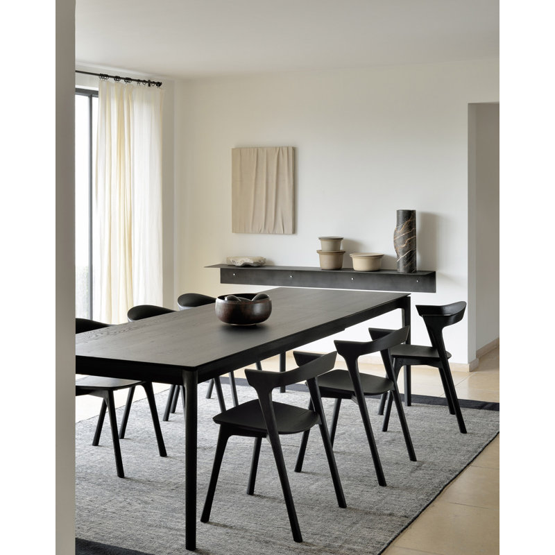Bok Solid Wood Dining Table, 30"H x 110.2"L x 39.5"W, Black