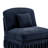 Blue Chenille Skirted L-Shaped Sectional Sofa With Ottoman-1200206604