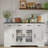 55" Sideboard Buffet Cabinet With 3 Drawers And 2 Glass Doors-908308336