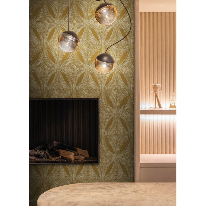 Becerril Abstract Double Roll, Orange/Cream