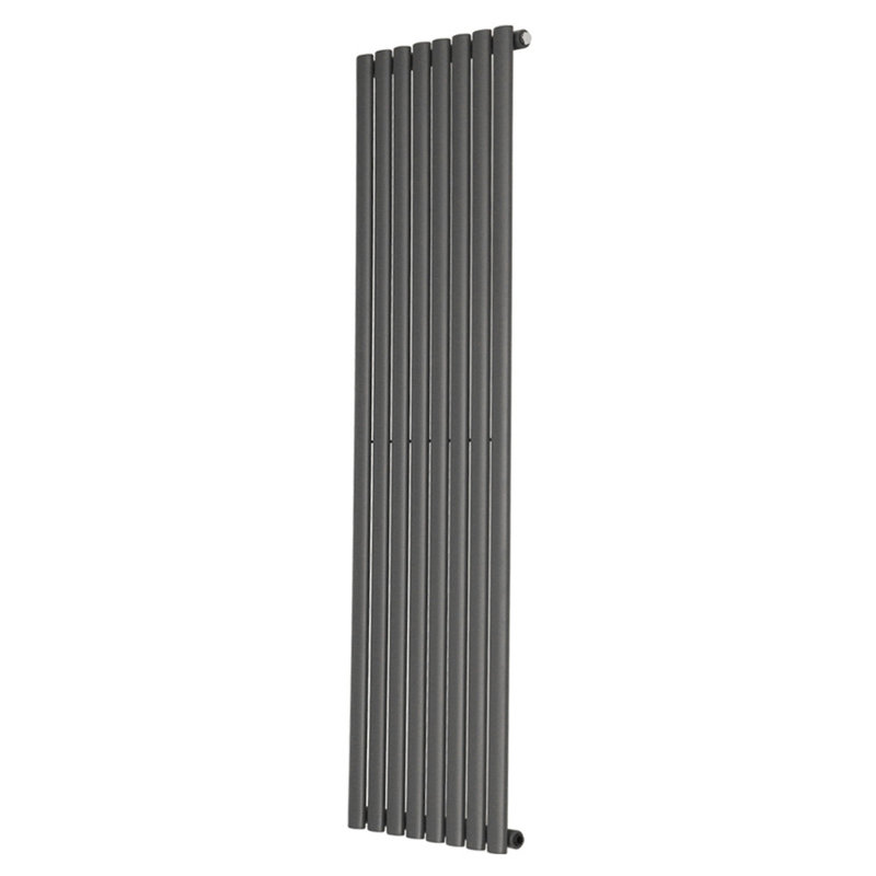 Shoshana Vertical Oval Panel Radiator, Anthracite, 160cm H x 47.2cm W, 1