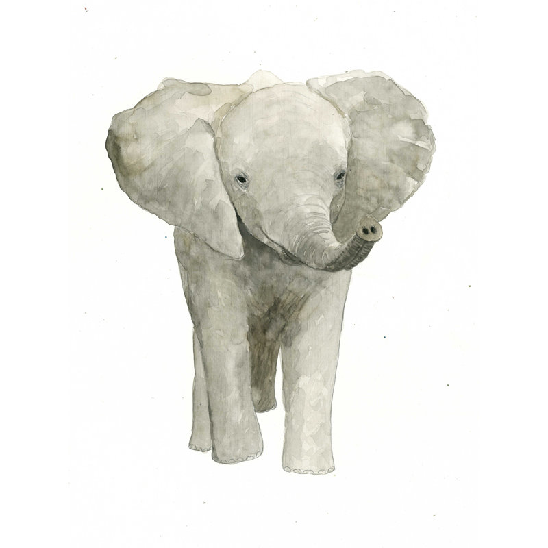 «The Elephant 2», peinture sur toile tendue, H 16 po x l 12 po