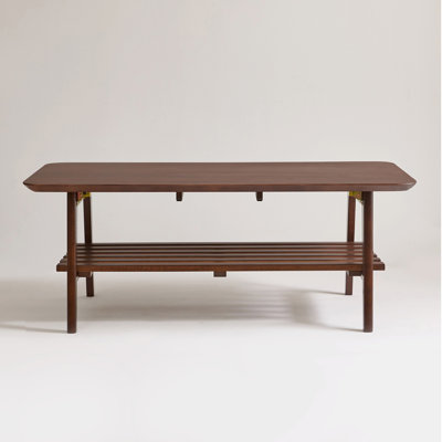 Wooden Coffee Table with Storage Shelf