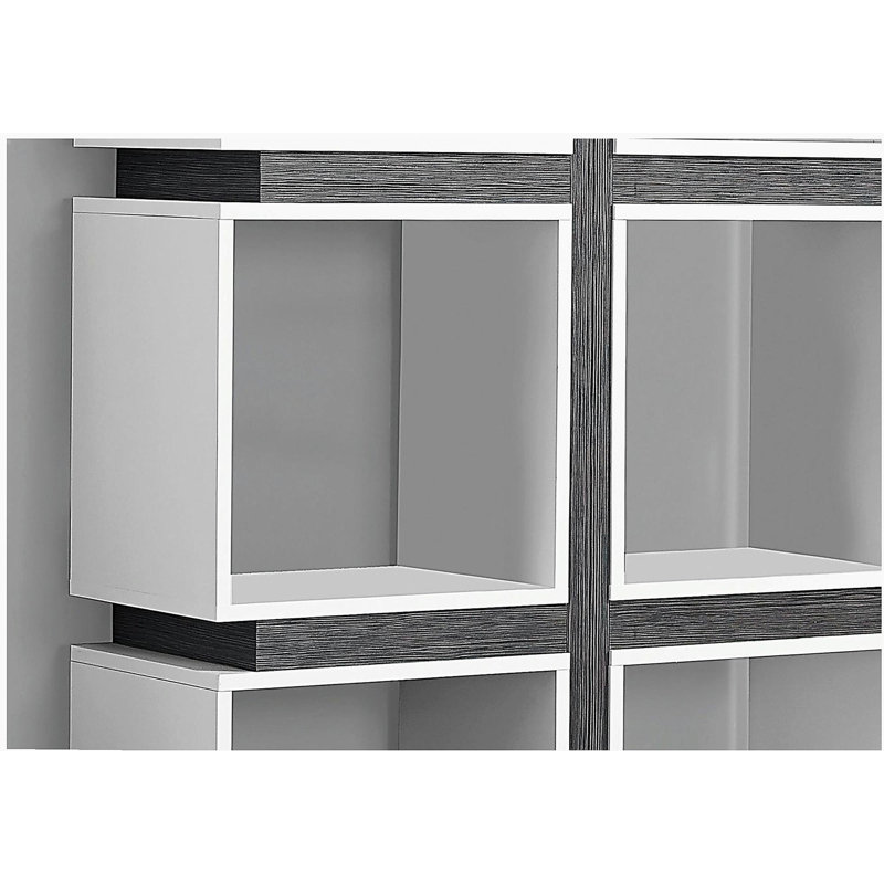 Étagère de présentation à 71 niveaux de 71 pouces, avec 8 tablettes de rangement cubiques grises et blanches