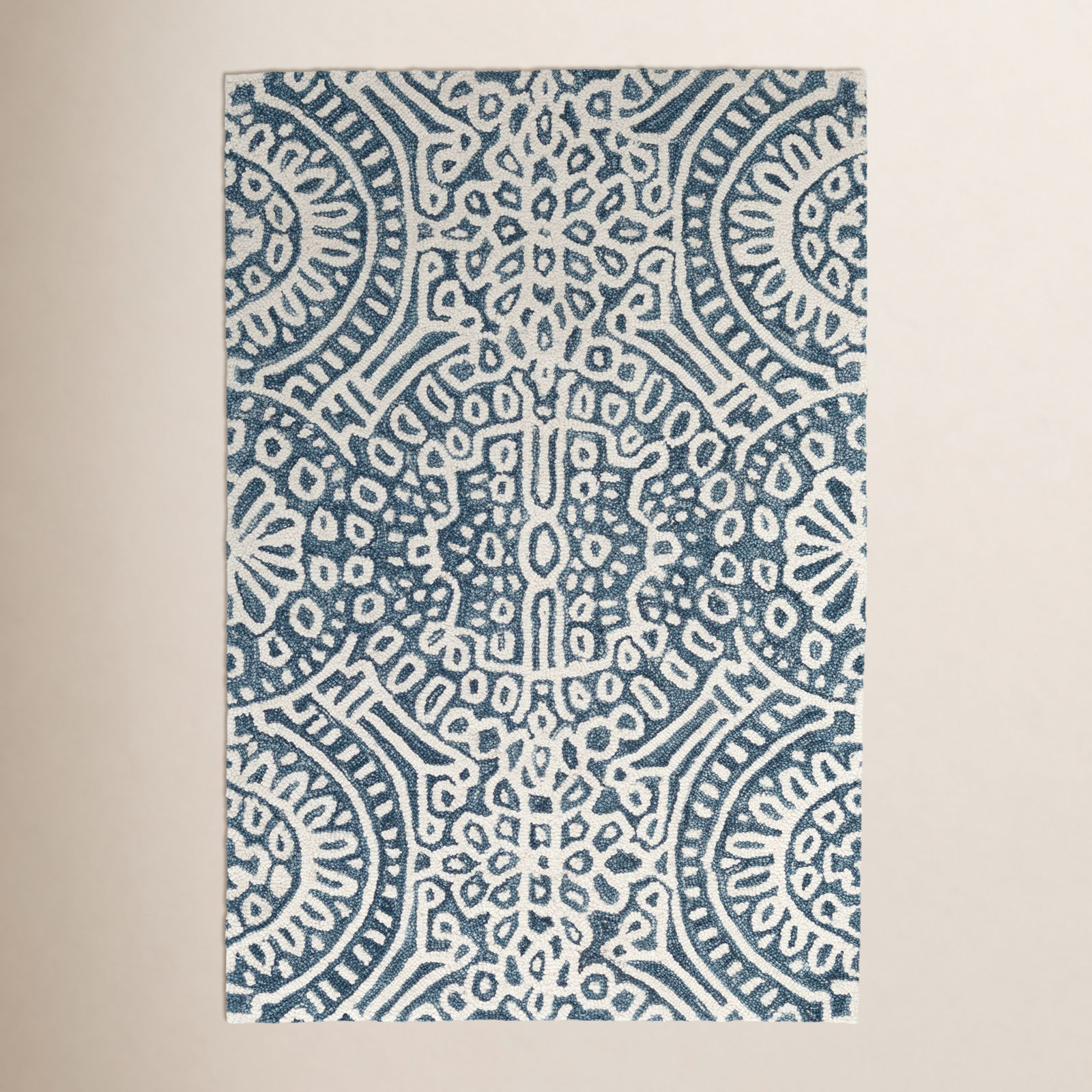 Temple Ink Hand-Hooked Oriental Wool Rug, Rectangle 3' x 5'