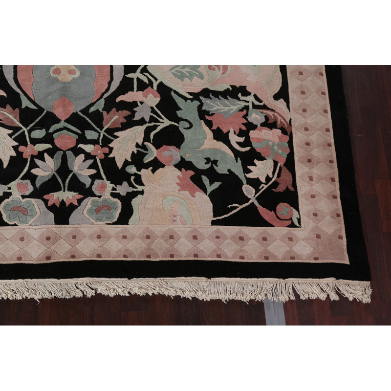 Didmarton One-of-a-Kind 10'0" X 13'10" Wool Area Rug in Black