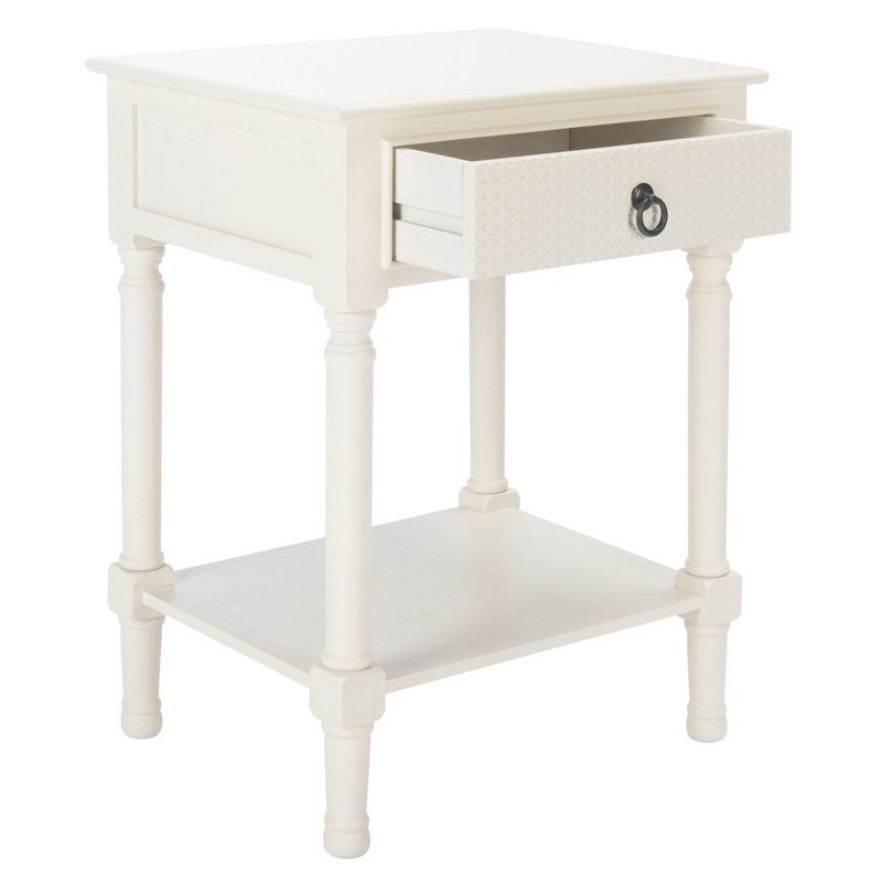 Table de bout avec rangement Ahearn, Blanc